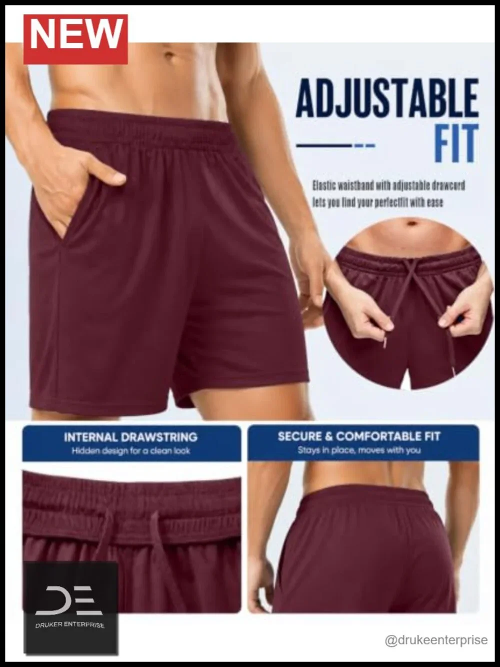 Mens Athletic Shorts with Pockets Quick Dry Breathable Workout Running Gym